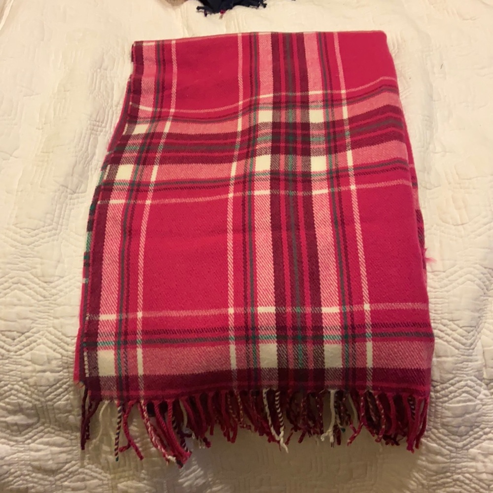 J crew pink, white & green oversized blanket scarf
